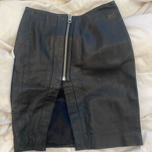 All saints leather black skirt size US4
